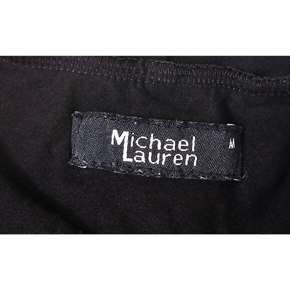 Michael Lauren Chad sleevless ruched drawstring black lounge comfort dress M - Picture 6 of 8